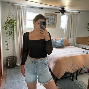 NWOT StellaLuce mesh long sleeve top